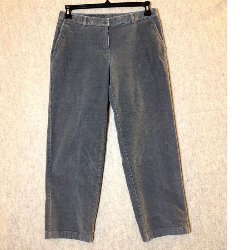 Vintage L.L.Bean Favorite Fit Corduroy Pants Women’s 8 Petite Gray Straight Leg